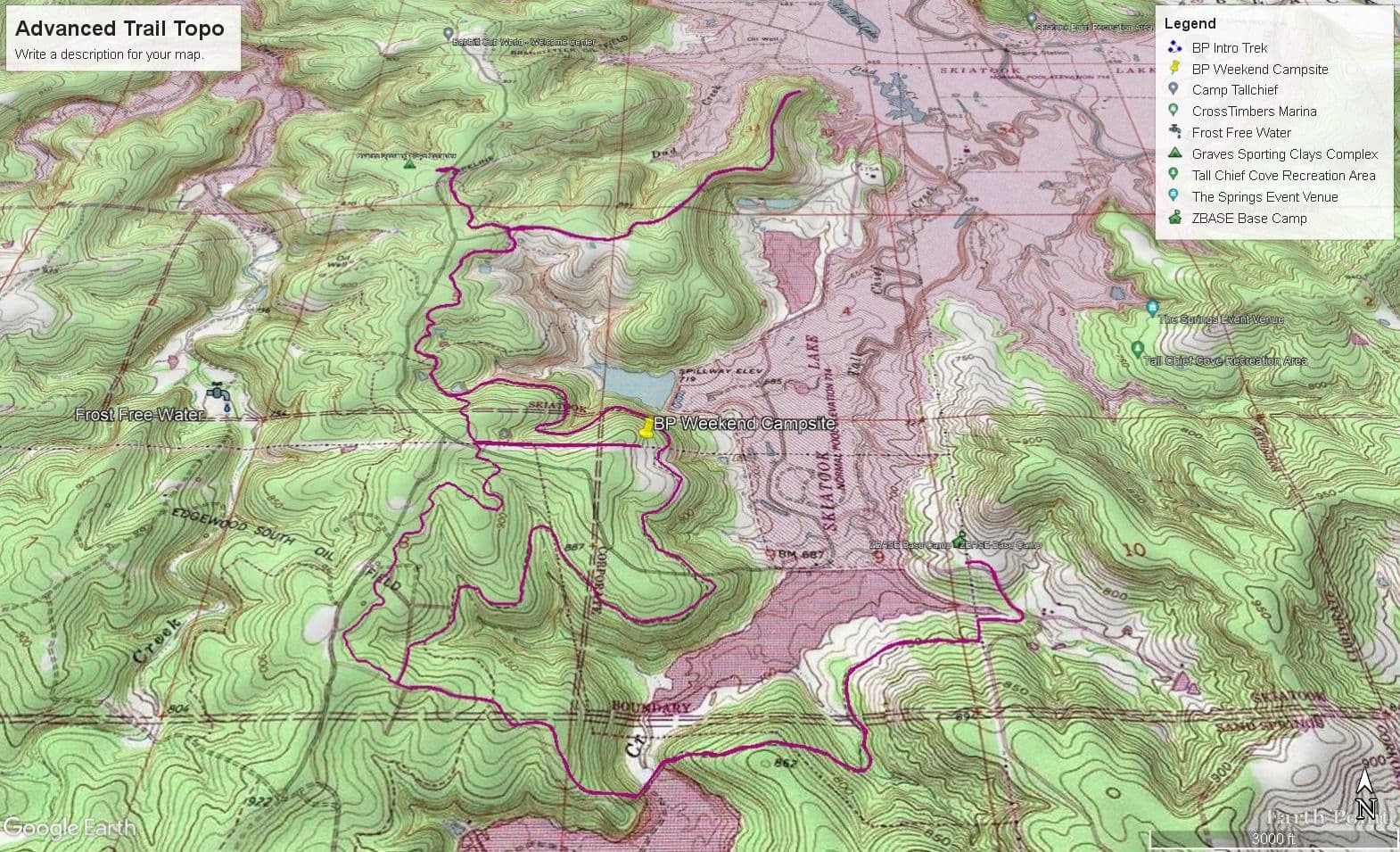 Topographic map of the ZBase Advanced Trail