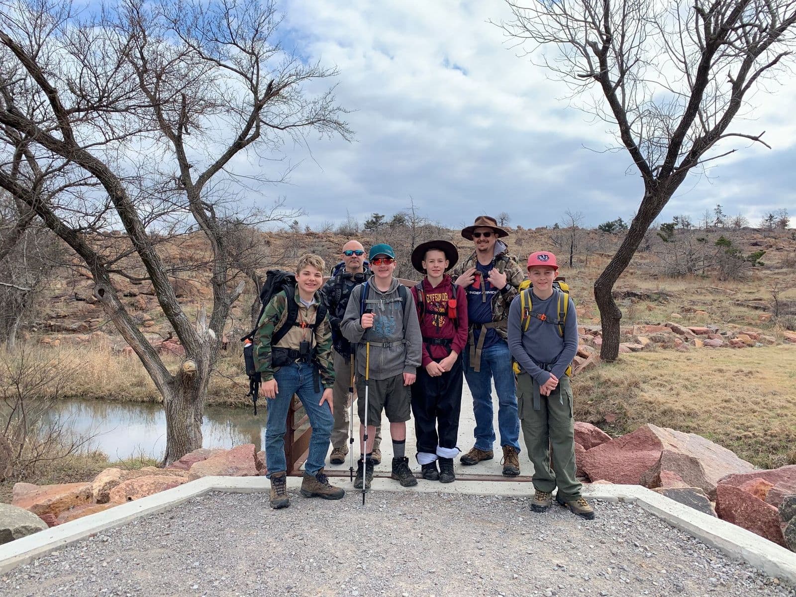 Backpacking crew in the Wichita Mountains